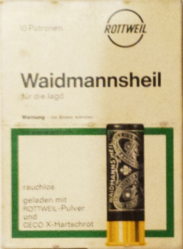 Flintenpatronen Kal. 16/70 Rottweil Waidmannsheil 10er Pack. (EWB)